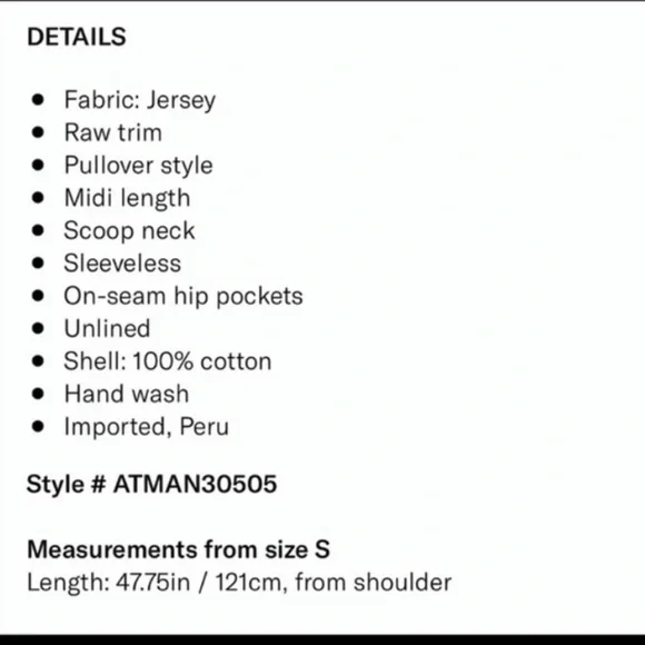 ATM cotton maxi dress size Small - Picture 11 of 12